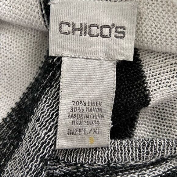 Chico’s Kimono Lightweight Beachy Open Knit Minimalist Linen Blend Size L-XL - Picture 3 of 10